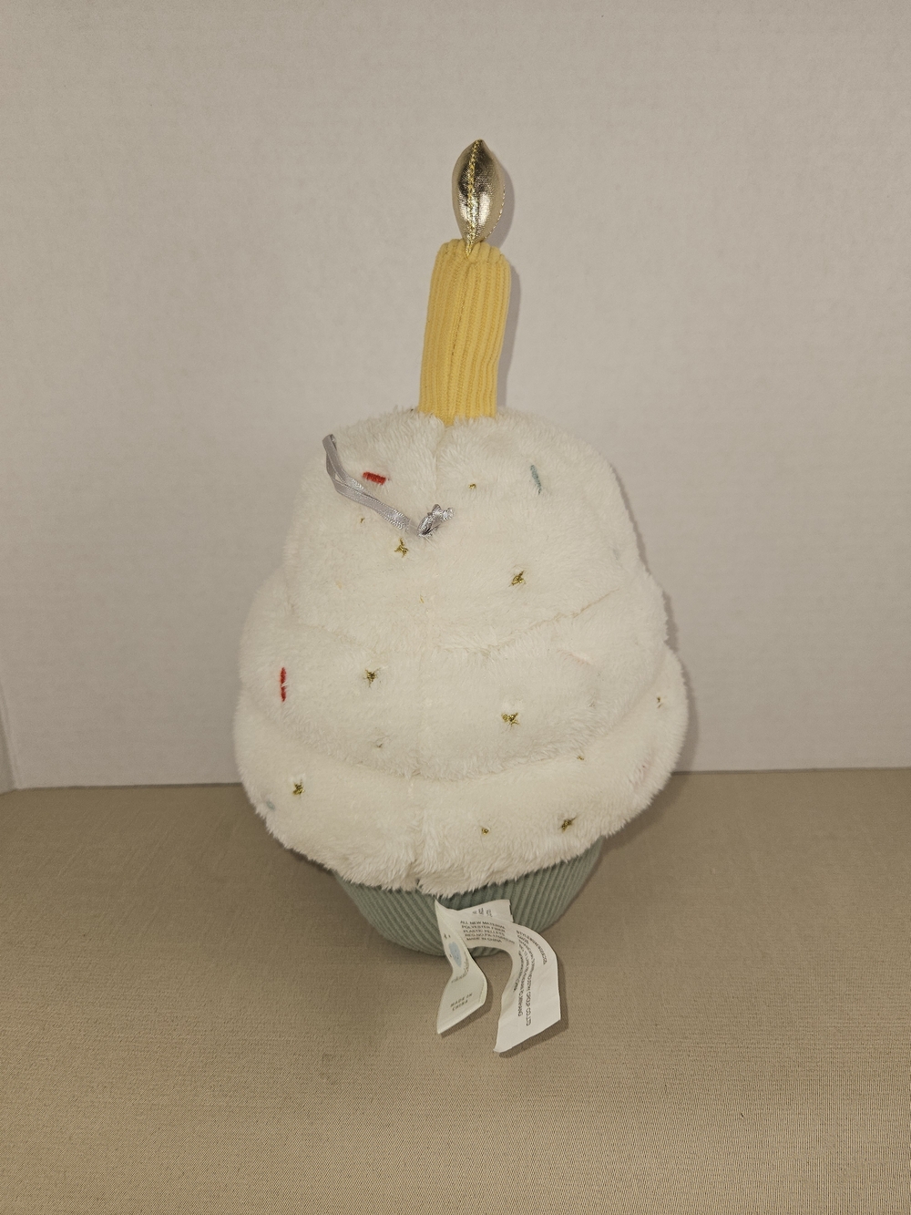 cloud island Plush Cupcake Toy in White, Green, Yellow - Picture 4 of 11